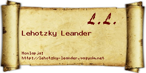 Lehotzky Leander névjegykártya